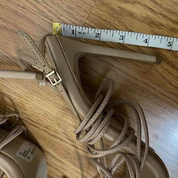 SCHUTZ Tan Strappy Stiletto wrap up heels size US 10 - Picture 5 of 9